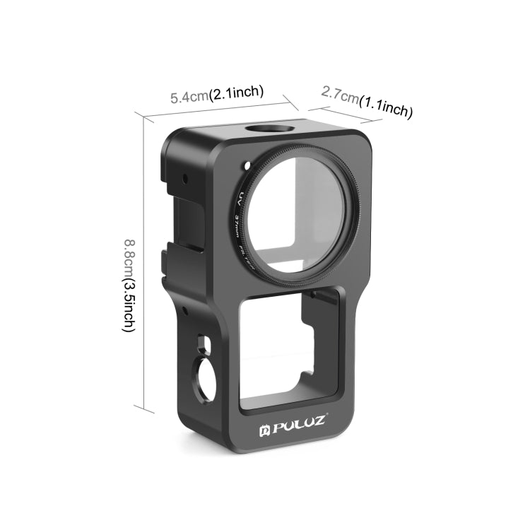 PULUZ CNC Aluminum Alloy Cage for DJI Action 2(Black) - HoMEdemic™ 