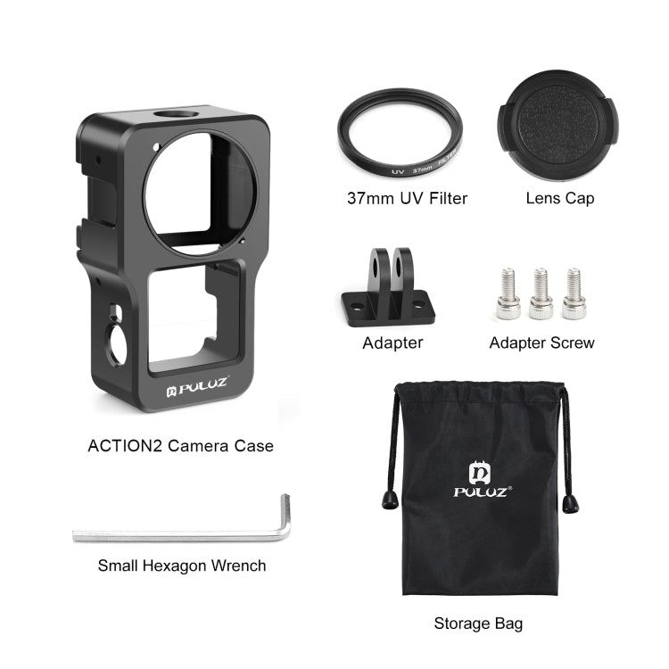 PULUZ CNC Aluminum Alloy Cage for DJI Action 2(Black) - HoMEdemic™ 