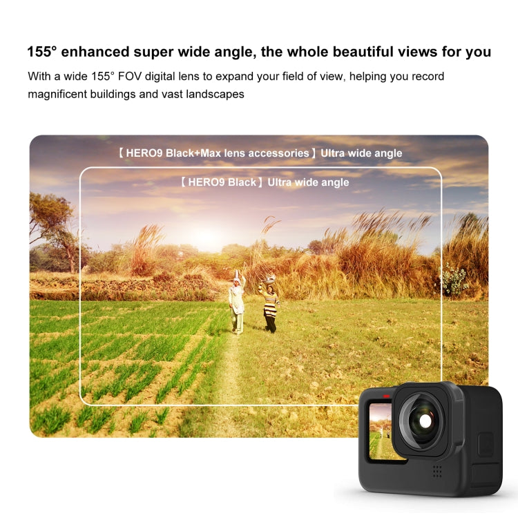 PULUZ Max Lens Mod Wide Angle Lens for GoPro Hero13 Black / Hero12 Black / Hero11 Black / HERO10 Black / HERO9 Black(Black) - HoMEdemic™ 