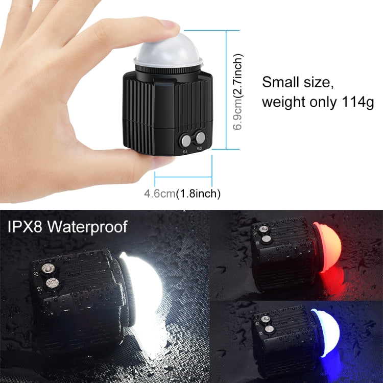 PULUZ 60m Underwater LED Photography Fill Light 7.4V/1100mAh Diving Light for GoPro, Insta360, DJI and Other Action Cameras(Black) - HoMEdemic™ 