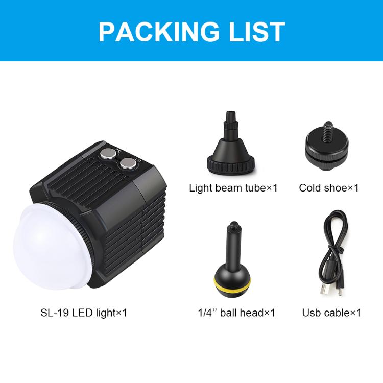 PULUZ 60m Underwater LED Photography Fill Light 7.4V/1100mAh Diving Light for GoPro, Insta360, DJI and Other Action Cameras(Black) - HoMEdemic™ 