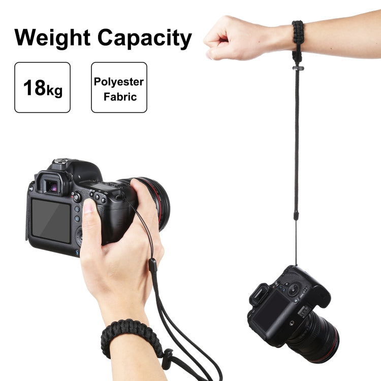 PULUZ Braided Sport Anti-lost Camera Adjustable Wrist Strap (Black) - HoMEdemic™ 