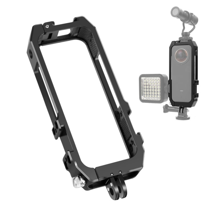 PULUZ Protective Cage Rig Housing Frame with Cold Shoe Mounts & Magnetic Folding Tripod Adapter for Insta360 ONE X2(Black) - HoMEdemic™ 