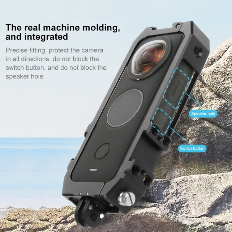 PULUZ Protective Cage Rig Housing Frame with Cold Shoe Mounts & Magnetic Folding Tripod Adapter for Insta360 ONE X2(Black) - HoMEdemic™ 