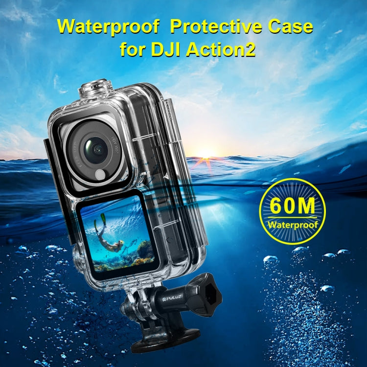 PULUZ 60m Waterproof Housing Diving Case for DJI Action 2 Camera Unit / Action 2 Power Combo / Action 2 Dual-Screen Combo(Transparent) - HoMEdemic™ 
