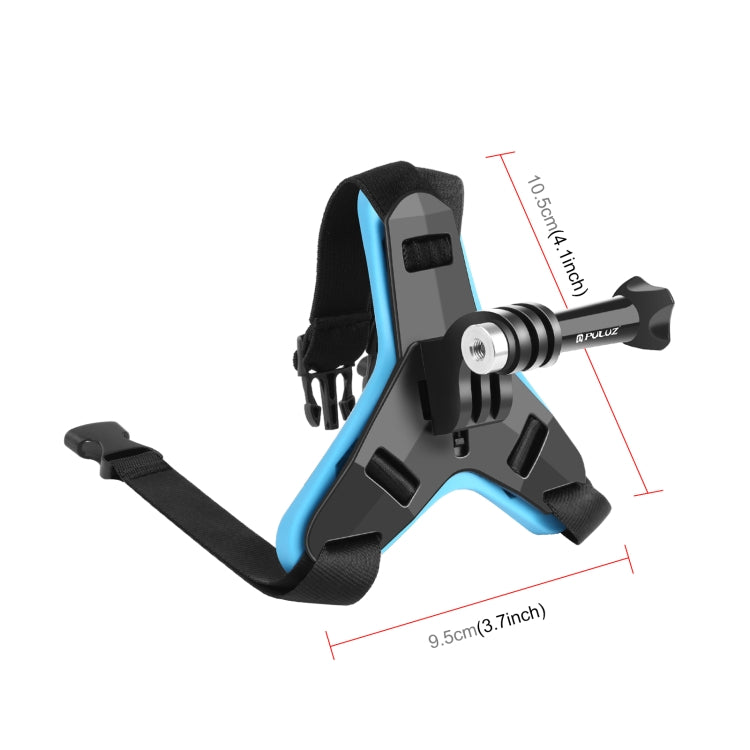PULUZ Motorcycle Helmet Chin Strap Mount for GoPro, DJI Osmo Action and Other Action Cameras(Blue) - HoMEdemic™ 