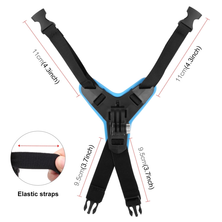 PULUZ Motorcycle Helmet Chin Strap Mount for GoPro, DJI Osmo Action and Other Action Cameras(Blue) - HoMEdemic™ 