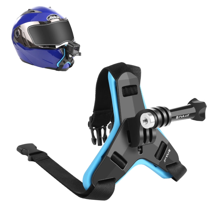PULUZ Motorcycle Helmet Chin Strap Mount for GoPro, DJI Osmo Action and Other Action Cameras(Blue) - HoMEdemic™ 