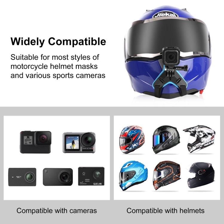 PULUZ Motorcycle Helmet Chin Strap Mount for GoPro, DJI Osmo Action and Other Action Cameras(Blue) - HoMEdemic™ 