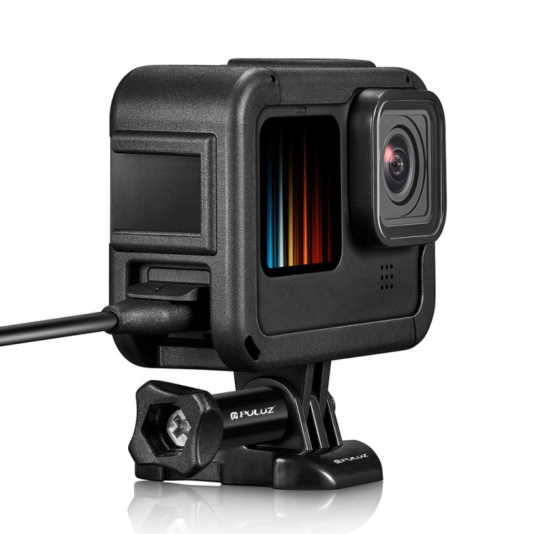 PULUZ Chargeable PA Frame Mount Cage with Cold Shoe Base Slot for GoPro HERO13 Black /12 Black /11 Black /11 Black Mini /10 Black /9 BlackBlack) - HoMEdemic™ 