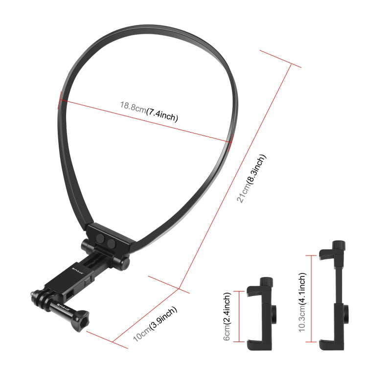 PULUZ Lazy Adjustable Neck Bracket for GoPro Action Camera Smartphones (Black) - HoMEdemic™ 