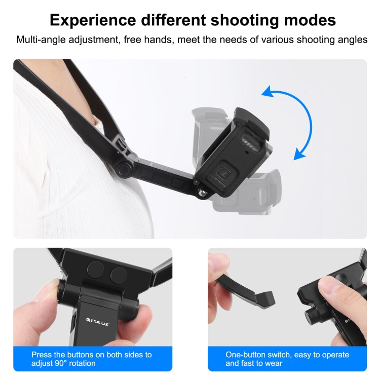 PULUZ Lazy Adjustable Neck Bracket for GoPro Action Camera Smartphones (Black) - HoMEdemic™ 