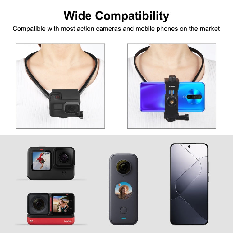 PULUZ Lazy Adjustable Neck Bracket for GoPro Action Camera Smartphones (Black) - HoMEdemic™ 