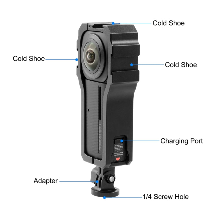 PULUZ Protective Cage Rig Housing Frame with Cold Shoe for Insta360 ONE RS 1-Inch 360 Edition(Black) - HoMEdemic™ 