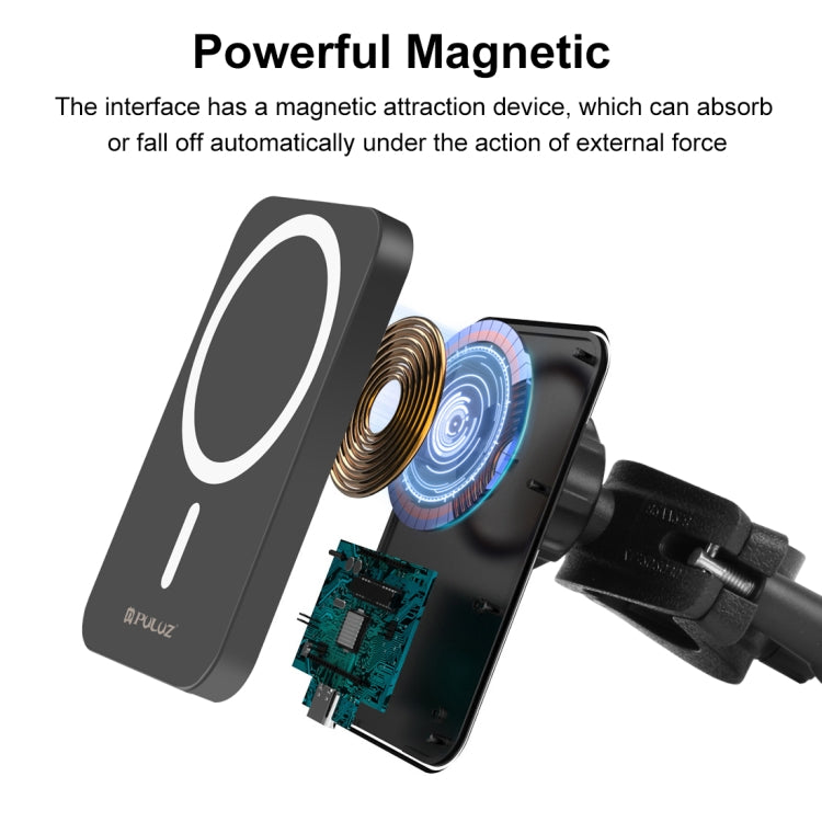 PULUZ 15W Magnetic Qi Wireless Charger Vlogging Phone Clamp Holder(Black) - HoMEdemic™ 