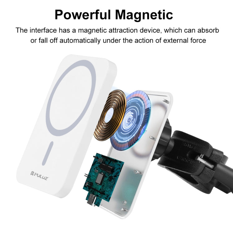 PULUZ 15W Magnetic Qi Wireless Charger Vlogging Phone Clamp Holder(White) - HoMEdemic™ 