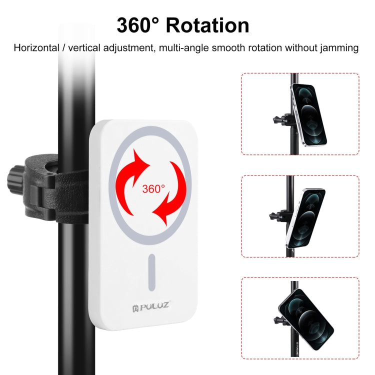 PULUZ 15W Magnetic Qi Wireless Charger Vlogging Phone Clamp Holder(White) - HoMEdemic™ 