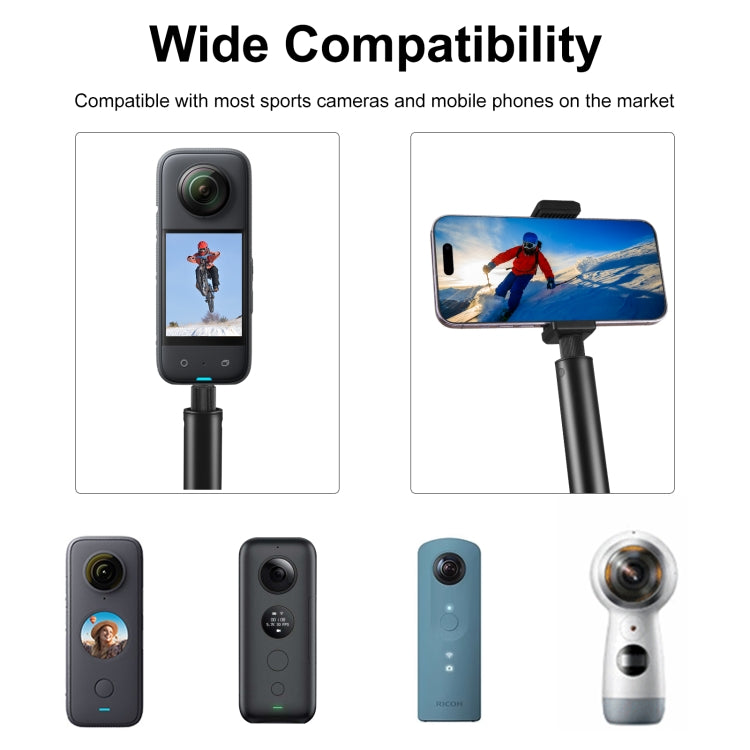 PULUZ 2m Metal Selfie Stick Monopod  for Insta360 One RS / X2 / X3 / X4 / DJI Osmo 360 (Black) - HoMEdemic™ 
