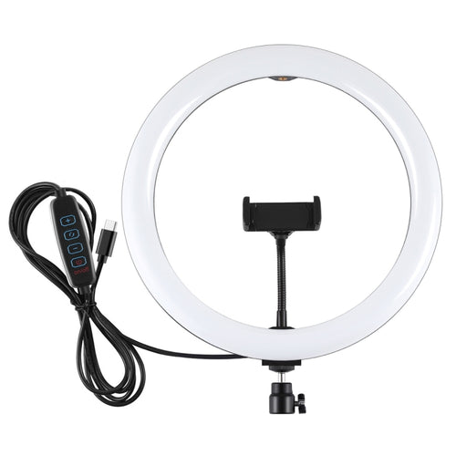 PULUZ PD20W 11.8 inch 30cm Type-C 3 Modes Dimmable Dual Color Temperature LED Curved Diffuse Light Ring Vlogging Selfie Photography Video Lights with Phone Clamp (Black) - HoMEdemic™ 