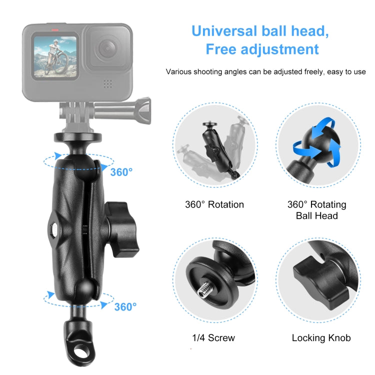 PULUZ Motorcycle Holder Mirror Base Hole Fixed Mount for GoPro and Other Action Cameras(Black) - HoMEdemic™ 
