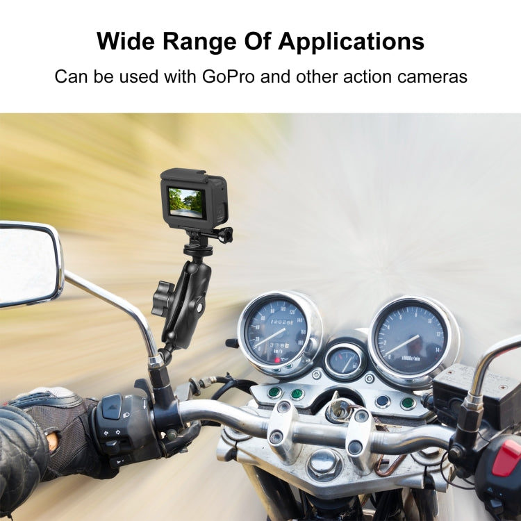 PULUZ Motorcycle Holder Mirror Base Hole Fixed Mount for GoPro and Other Action Cameras(Black) - HoMEdemic™ 
