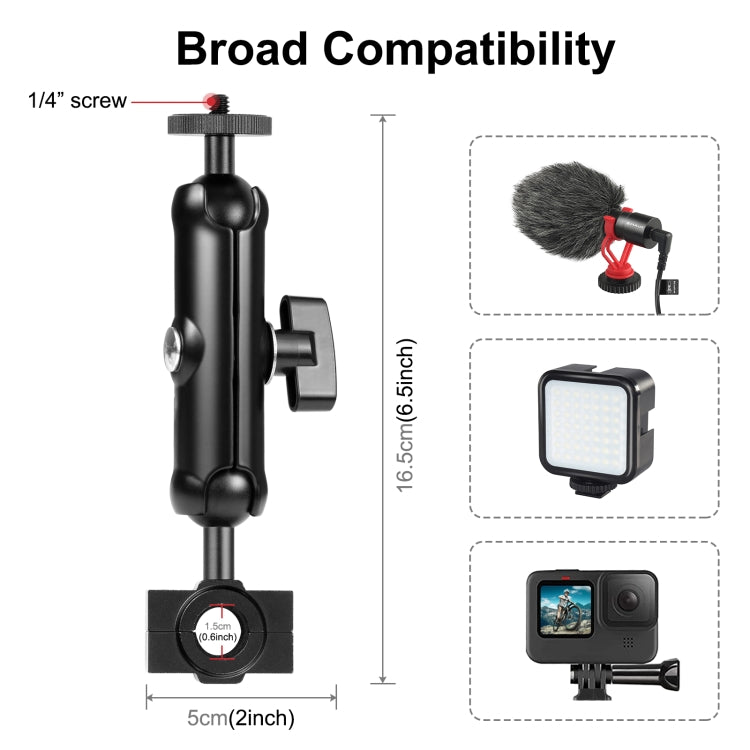 PULUZ Motorcycle Holder Rearview Mirror Fixed Mount for GoPro and Other Action Cameras (Black) - HoMEdemic™ 
