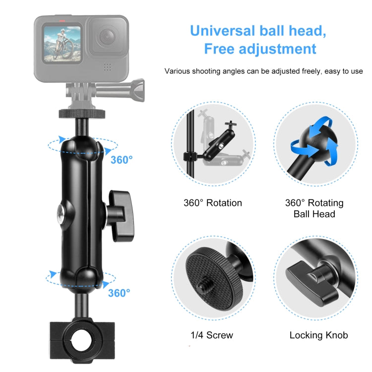 PULUZ Motorcycle Holder Rearview Mirror Fixed Mount for GoPro and Other Action Cameras (Black) - HoMEdemic™ 