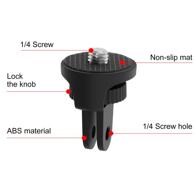 PULUZ 1/4 inch Screw Adjustable ABS Action Camera Tripod Adapter (Black) - HoMEdemic™ 