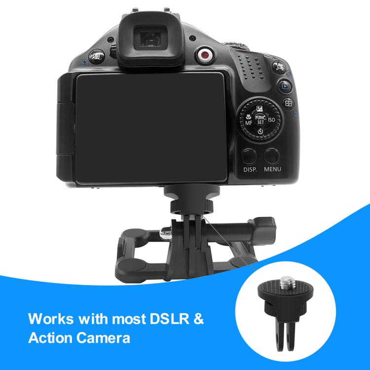 PULUZ 1/4 inch Screw Adjustable ABS Action Camera Tripod Adapter (Black) - HoMEdemic™ 