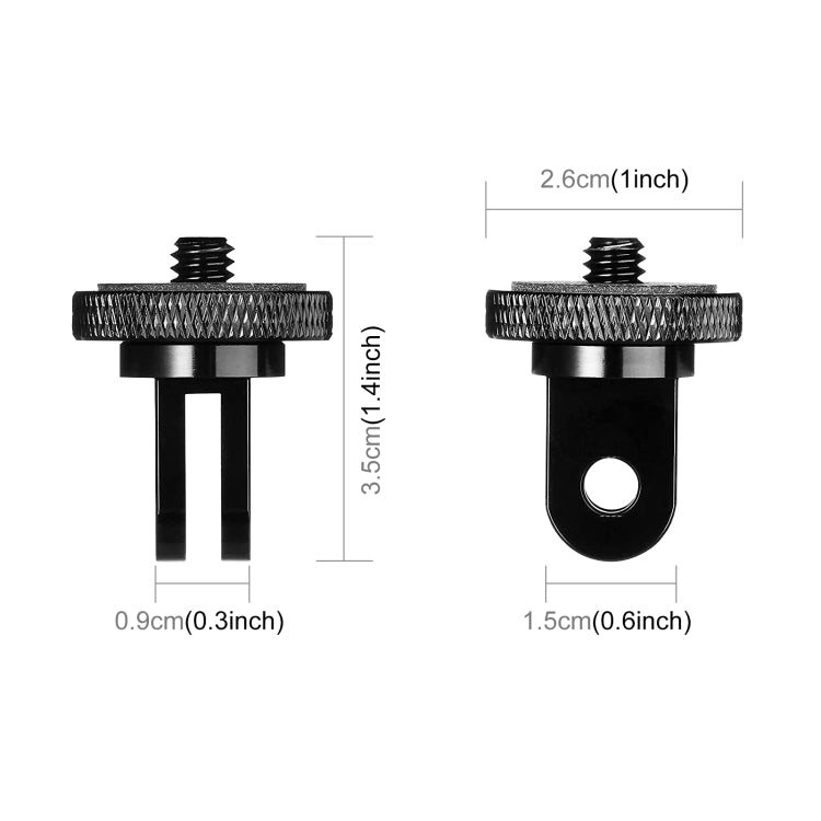 PULUZ 1/4 inch Screw Metal Tripod Mount Action Camera Adapter (Black) - HoMEdemic™ 