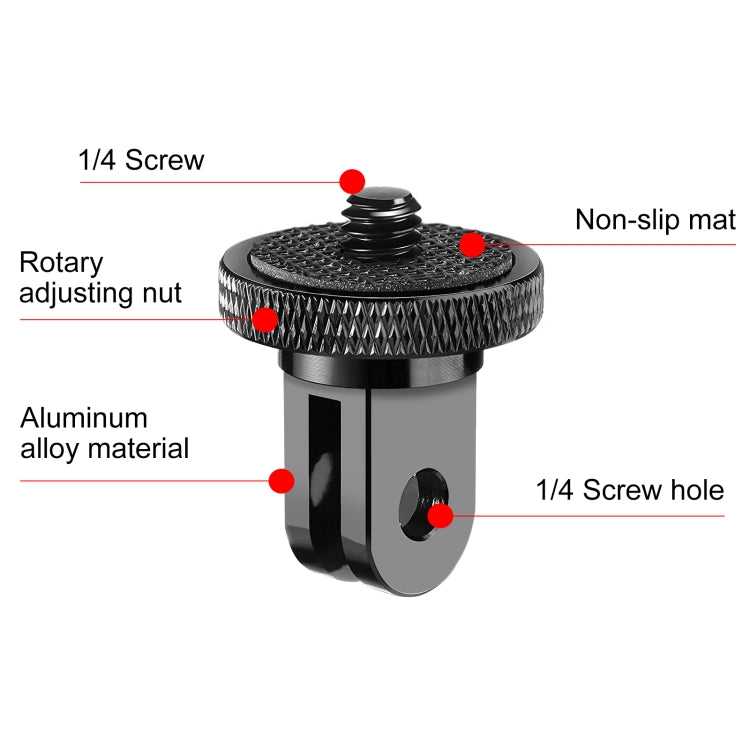 PULUZ 1/4 inch Screw Metal Tripod Mount Action Camera Adapter (Black) - HoMEdemic™ 