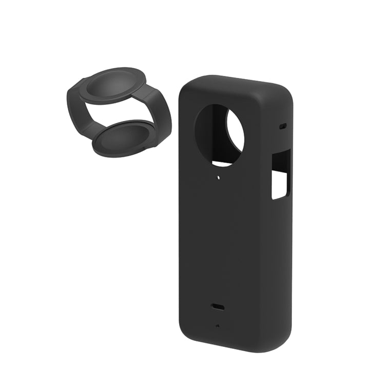 For Insta360 X3 PULUZ Silicone Protective Case with Lens Cover(Black) - HoMEdemic™ 
