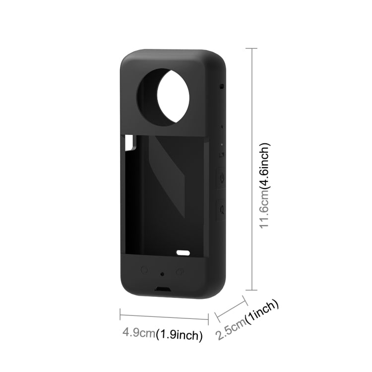 For Insta360 X3 PULUZ Silicone Protective Case with Lens Cover(Black) - HoMEdemic™ 