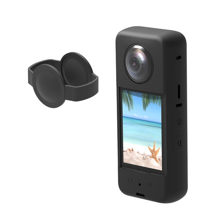 For Insta360 X3 PULUZ Silicone Protective Case with Lens Cover(Black) - HoMEdemic™ 