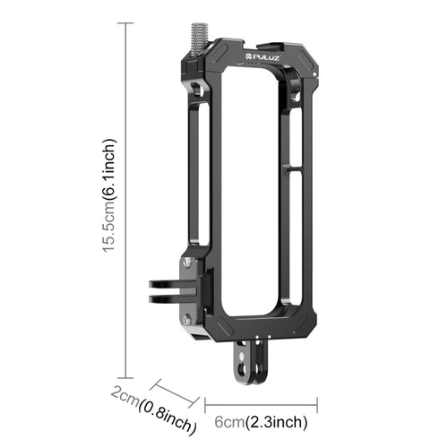 For Insta360 X3 PULUZ Metal Protective Cage Rig Housing Frame with Expand Cold Shoe Base & Tripod Adapter(Black) - HoMEdemic™ 