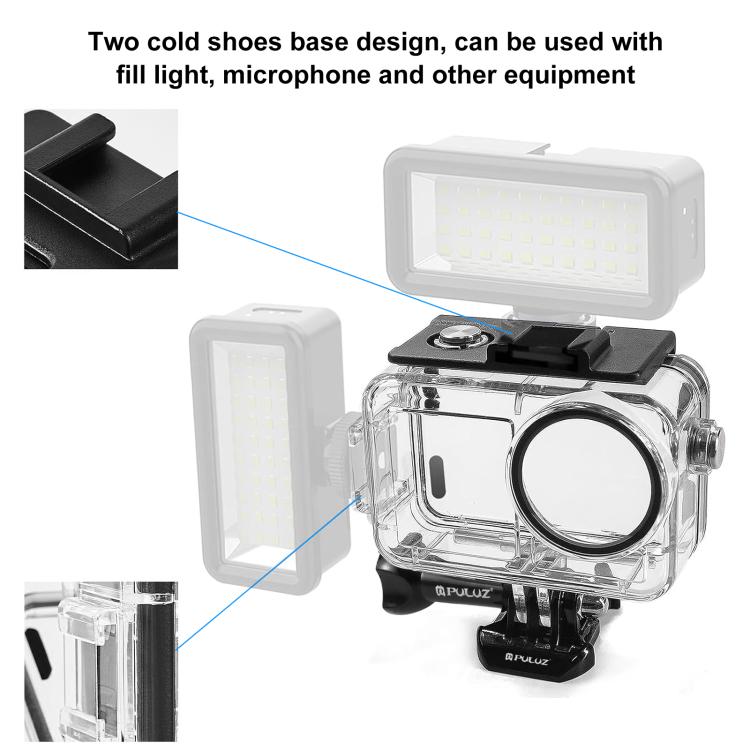 For DJI Osmo Action 5 Pro / 3 / 4 PULUZ 60m Underwater Waterproof Housing Diving Case with Cold Shoe & Buckle Basic Mount & Screw - HoMEdemic™ 
