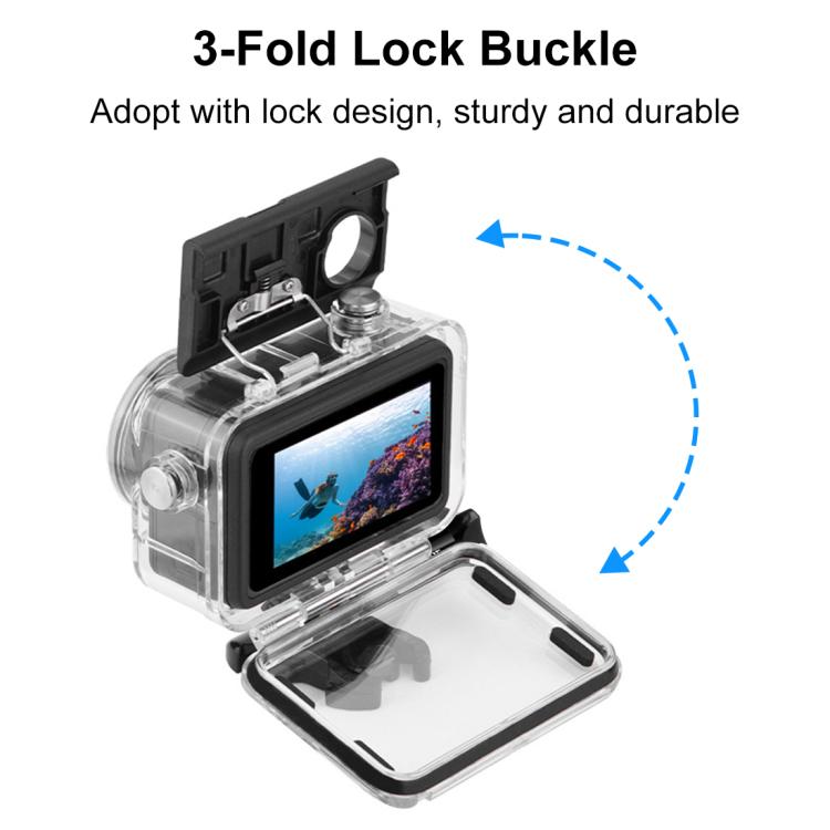 For DJI Osmo Action 5 Pro / 3 / 4 PULUZ 60m Underwater Waterproof Housing Diving Case with Cold Shoe & Buckle Basic Mount & Screw - HoMEdemic™ 
