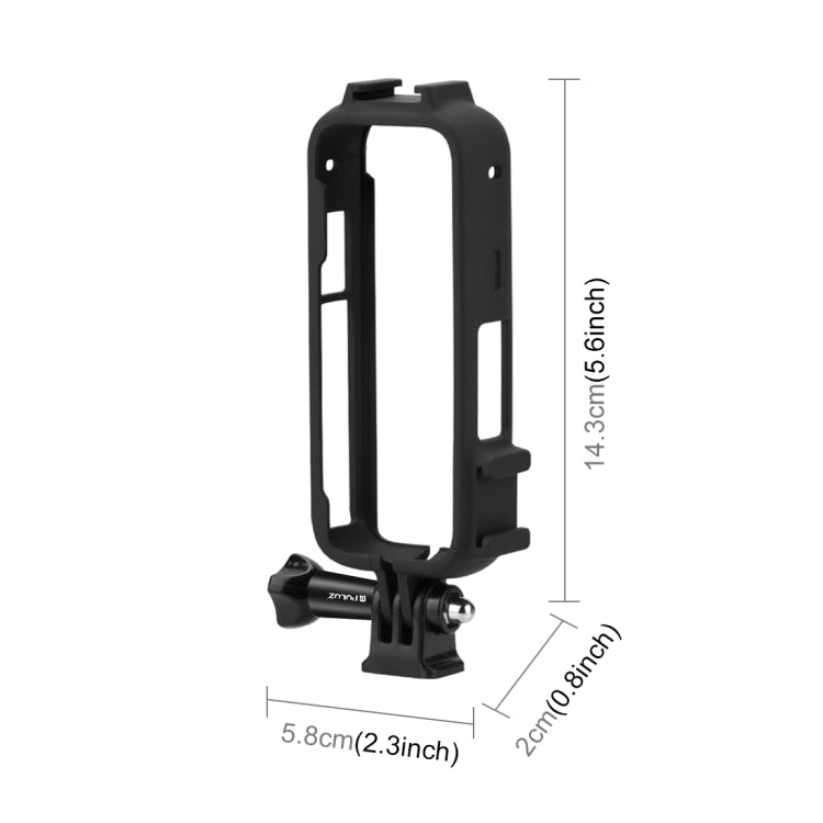 For Insta360 X3 PULUZ Cold Shoe PC Plastic Protective Frame with Adapter Mount & Screw(Black) - HoMEdemic™ 
