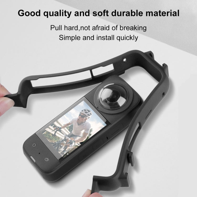 For Insta360 X3 PULUZ Cold Shoe PC Plastic Protective Frame with Adapter Mount & Screw(Black) - HoMEdemic™ 