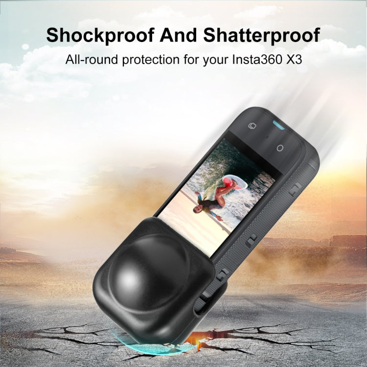 For Insta360 X3 PULUZ Silicone Protective  Lens Cover(Black) - HoMEdemic™ 