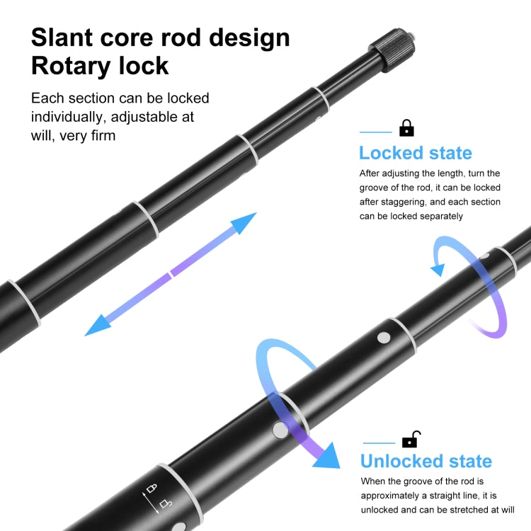 PULUZ 70cm Metal Selfie Stick Monopod with Invisible Adapter Base & Screw for Insta360 One RS / X2 / X3 / DJI Osmo 360 - HoMEdemic™ 