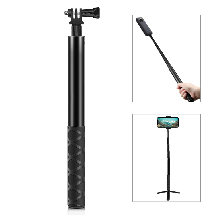 PULUZ 110cm Metal Selfie Stick Monopod with Invisible Adapter Base & Screw for Insta360 One RS / X2 / X3 / X4 / DJI Osmo 360 - HoMEdemic™ 