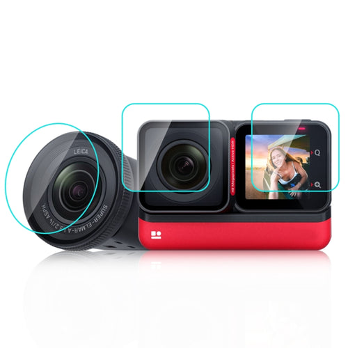 For Insta360 One RS PULUZ 3 in 1 Screen + 4K Lens + Leica Lens Tempered Glass Film(Transparent) - HoMEdemic™ 