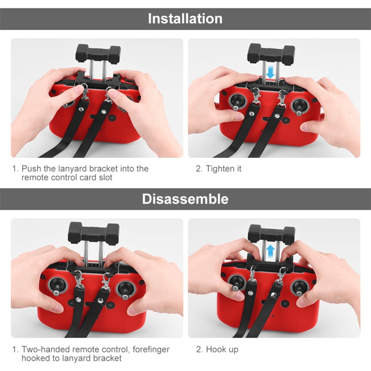 PULUZ Shockproof Anti-scratch Silicone Case with Neck Strap For DJI Neo / Mini 3 / 3 Pro / Mavic 3 / Air 2S / Mini 2 RC-N2 / RC-N1 / RC-N3 Remote Control(Black) - HoMEdemic™ 