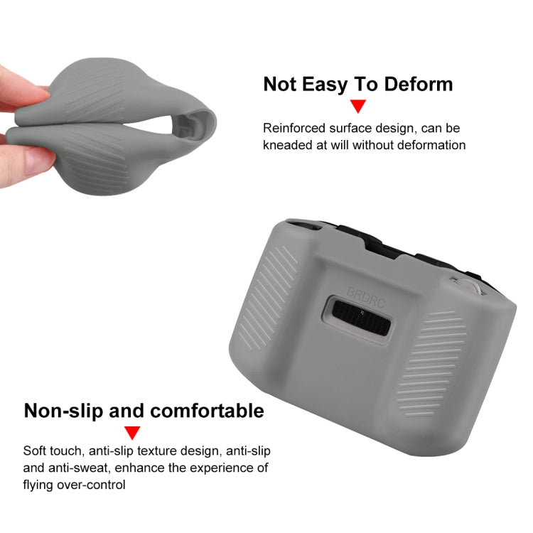 PULUZ Shockproof Anti-scratch Silicone Case with Neck Strap For DJI Neo / Mini 3 / 3 Pro / Mavic 3 / Air 2S / Mini 2 RC-N2 / RC-N1 / RC-N3 Remote Control (Grey) - HoMEdemic™ 
