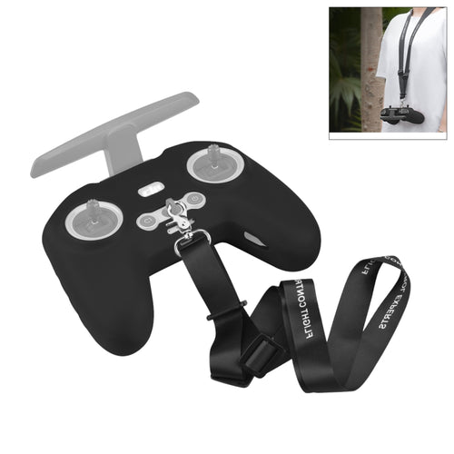 For DJI FPV Combo Remote Control PULUZ Silicone Protective Case with Neck Strap(Black) - HoMEdemic™ 