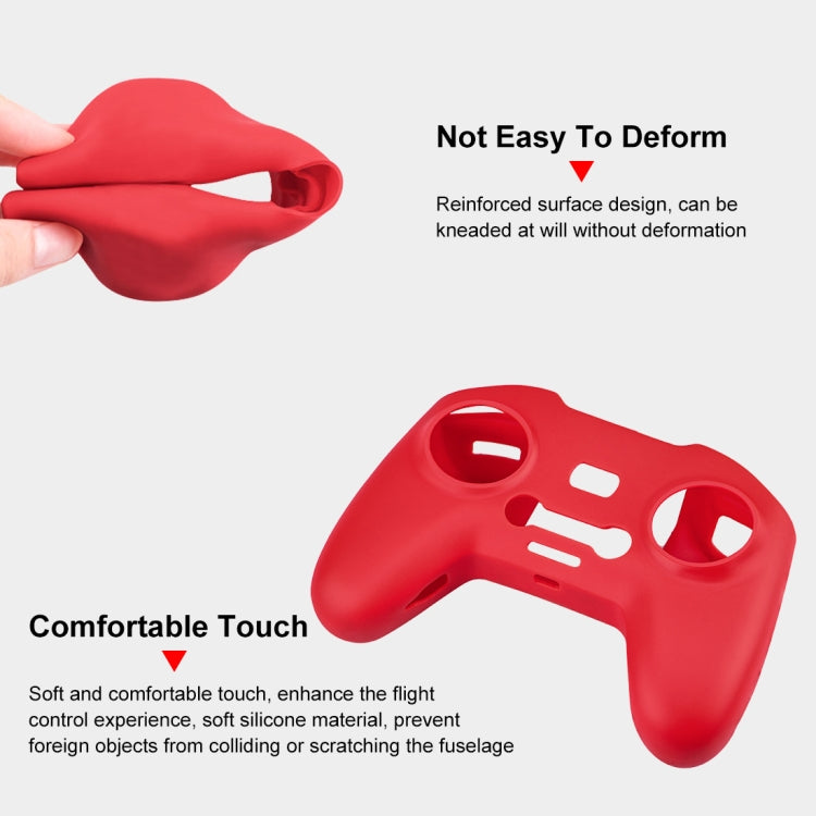 For DJI FPV Combo Remote Control PULUZ Silicone Protective Case with Neck Strap(Red) - HoMEdemic™ 