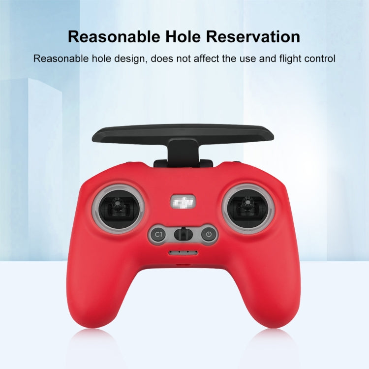 For DJI FPV Combo Remote Control PULUZ Silicone Protective Case with Neck Strap(Red) - HoMEdemic™ 
