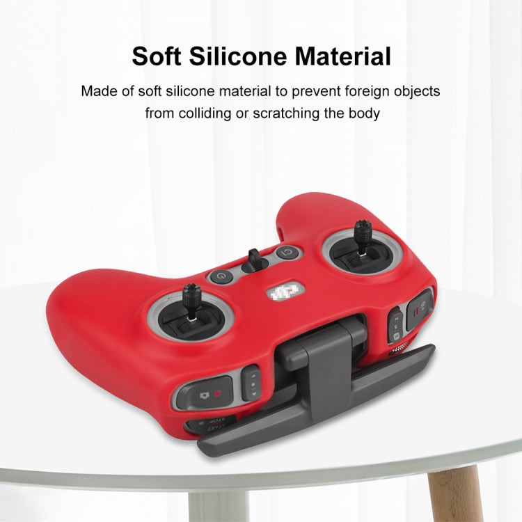 For DJI FPV Combo Remote Control PULUZ Silicone Protective Case with Neck Strap(Red) - HoMEdemic™ 