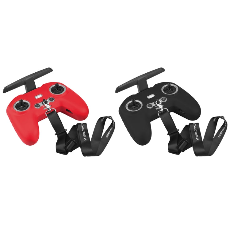 For DJI FPV Combo Remote Control PULUZ Silicone Protective Case with Neck Strap(Red) - HoMEdemic™ 
